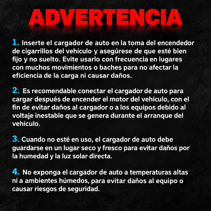 Cargador de Auto 4 en 1 con Cables Retráctiles y Luz Estrellada